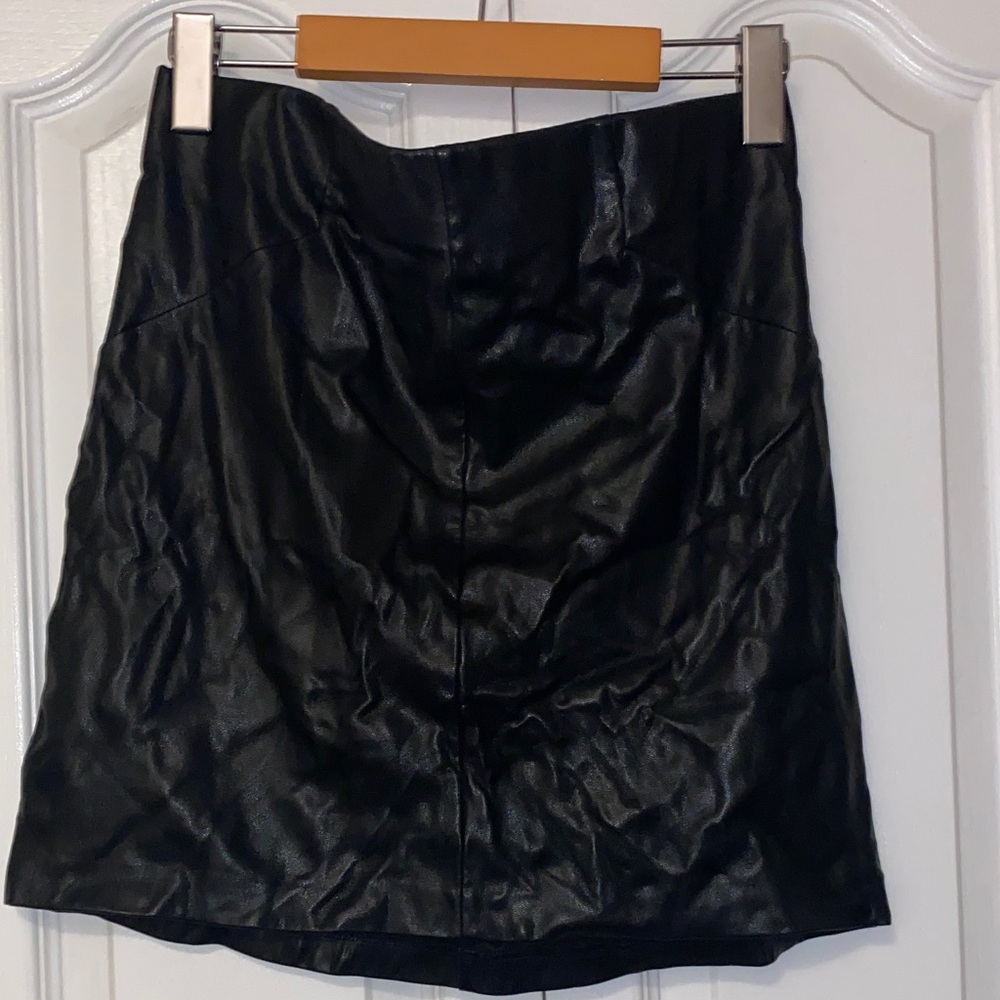 Dynamite Black Faux Leather Mini Skirt